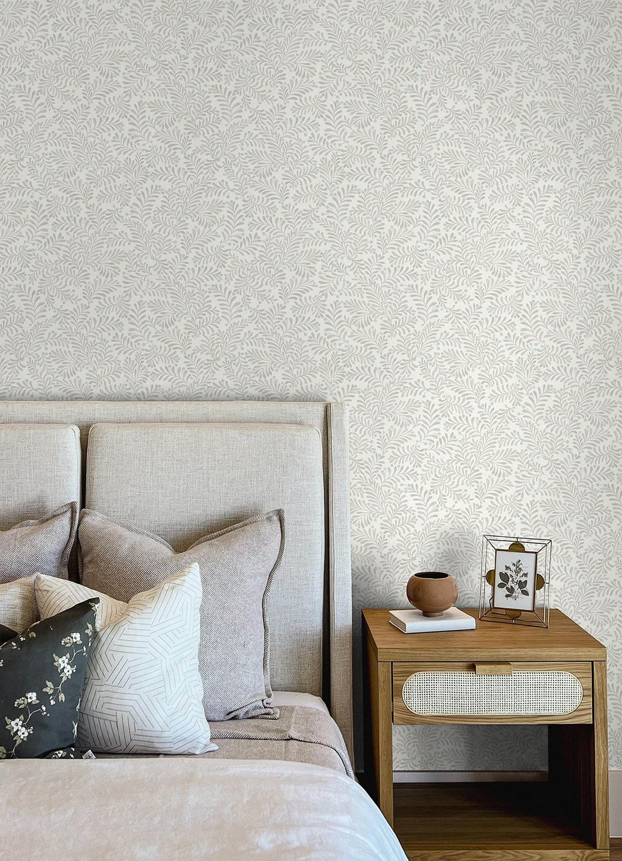 York Chrysantha Light Grey Berry Branches Wallpaper