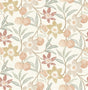 York Passiflora Peach Fruit and Floral Wallpaper