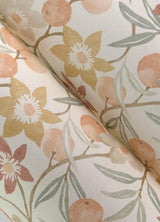 York Passiflora Peach Fruit and Floral Wallpaper