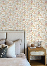 York Passiflora Peach Fruit and Floral Wallpaper