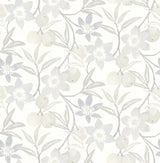 York Passiflora Grey Fruit and Floral Wallpaper