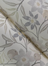 York Passiflora Grey Fruit and Floral Wallpaper