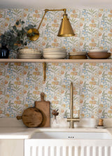 York Passiflora Apricot Fruit and Floral Wallpaper