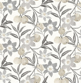 York Passiflora Charcoal Fruit and Floral Wallpaper