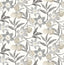 York Passiflora Charcoal Fruit and Floral Wallpaper