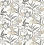 York Passiflora Charcoal Fruit and Floral Wallpaper