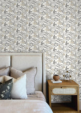 York Passiflora Charcoal Fruit and Floral Wallpaper