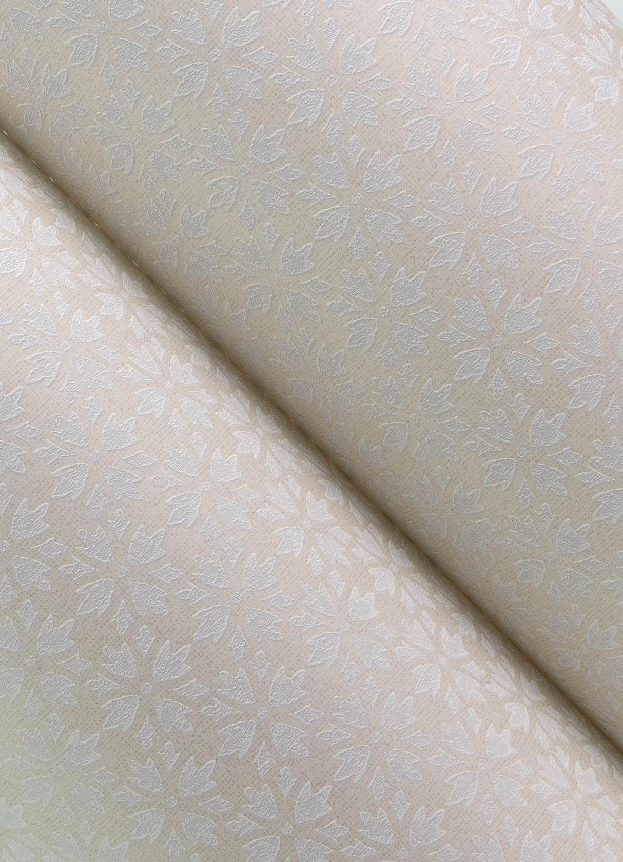York Phlox Beige Floral Stamp Wallpaper