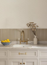 York Phlox Beige Floral Stamp Wallpaper