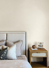 York Phlox Beige Floral Stamp Wallpaper