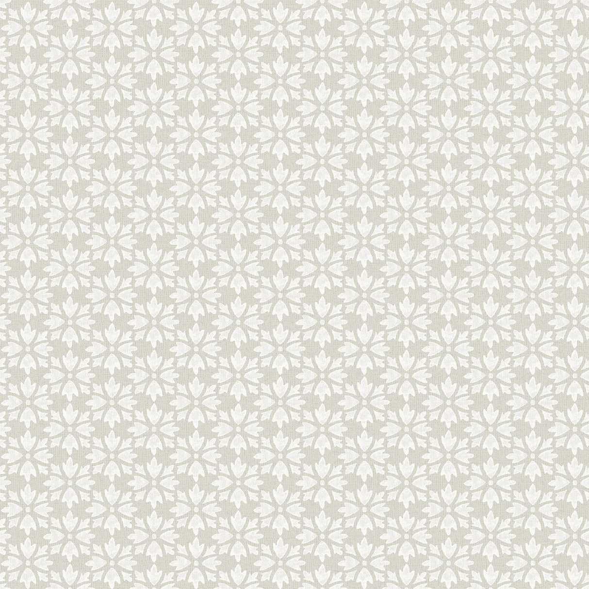 York Phlox Grey Floral Stamp Wallpaper