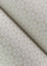 York Phlox Grey Floral Stamp Wallpaper