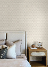 York Phlox Grey Floral Stamp Wallpaper