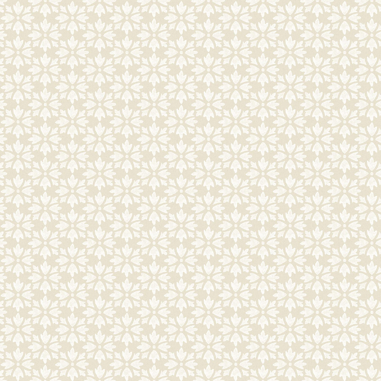 York Phlox Khaki Floral Stamp Wallpaper