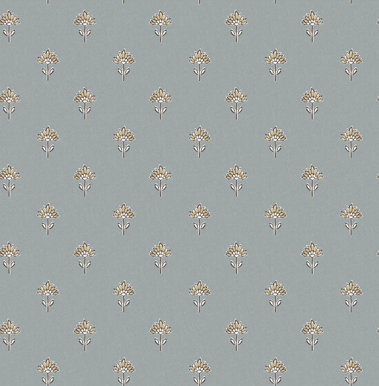 York Surdiva Denim Floral Fan Wallpaper
