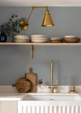 York Surdiva Denim Floral Fan Wallpaper