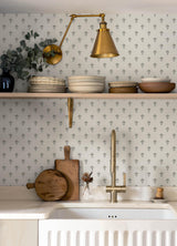 York Surdiva Ivory Floral Fan Wallpaper