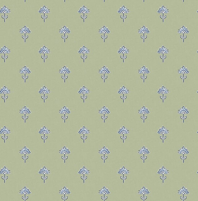 York Surdiva Green Floral Fan Wallpaper