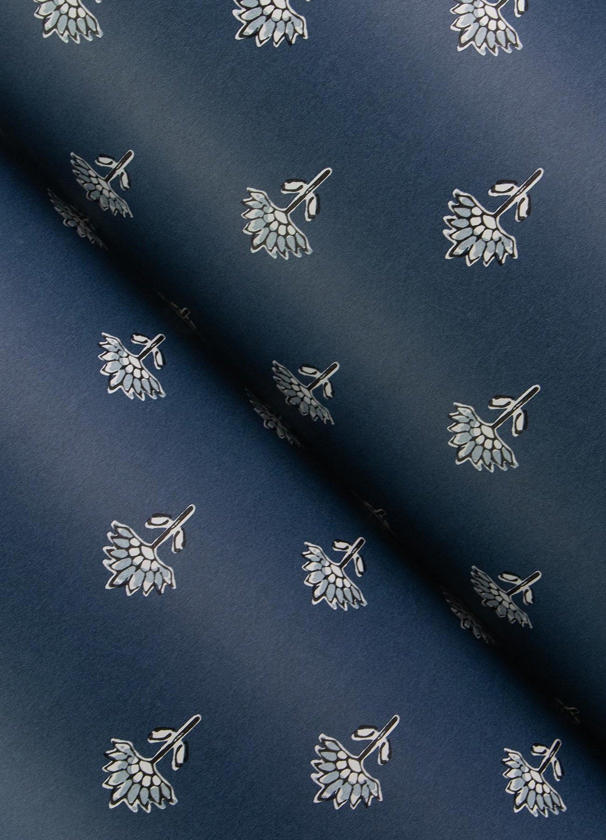 York Surdiva Indigo Floral Fan Wallpaper