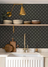 York Surdiva Black Floral Fan Wallpaper