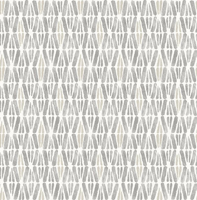 York Nabi Charcoal Geometric Wallpaper