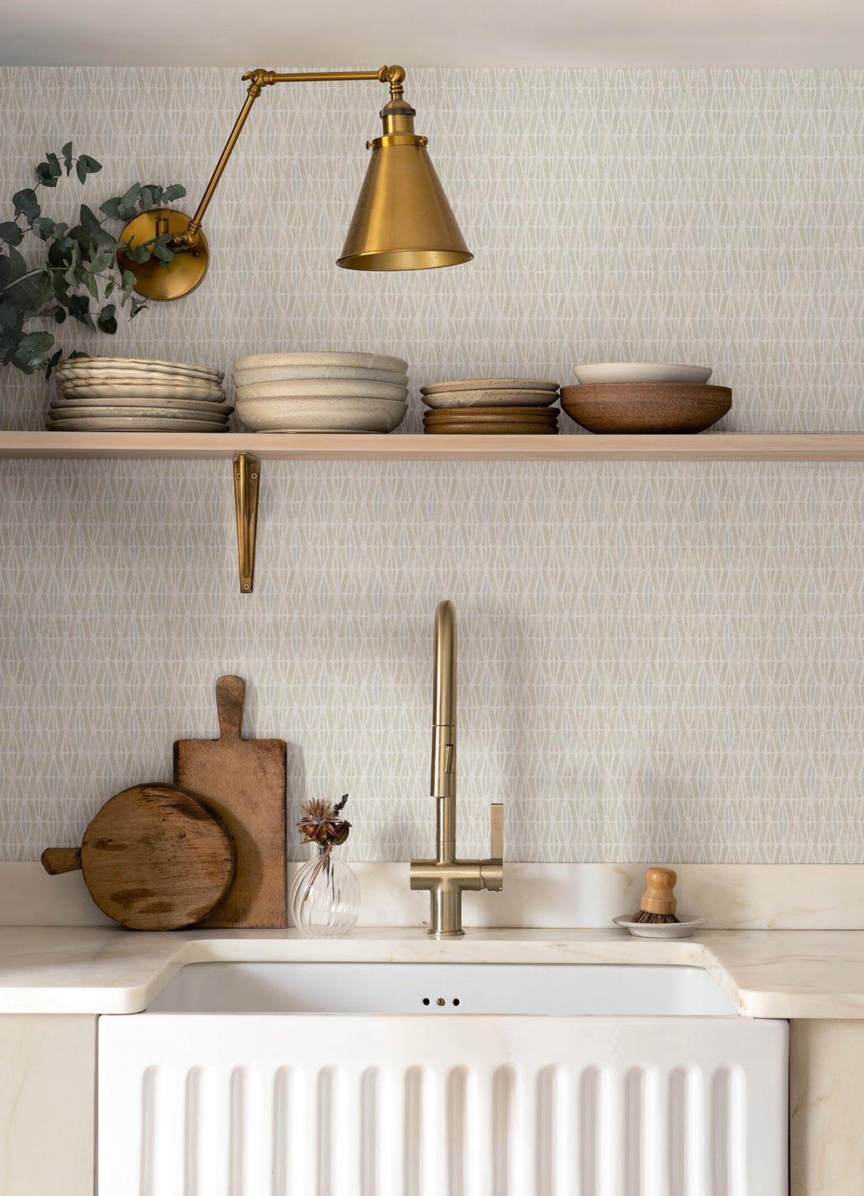 York Nabi Beige Geometric Wallpaper