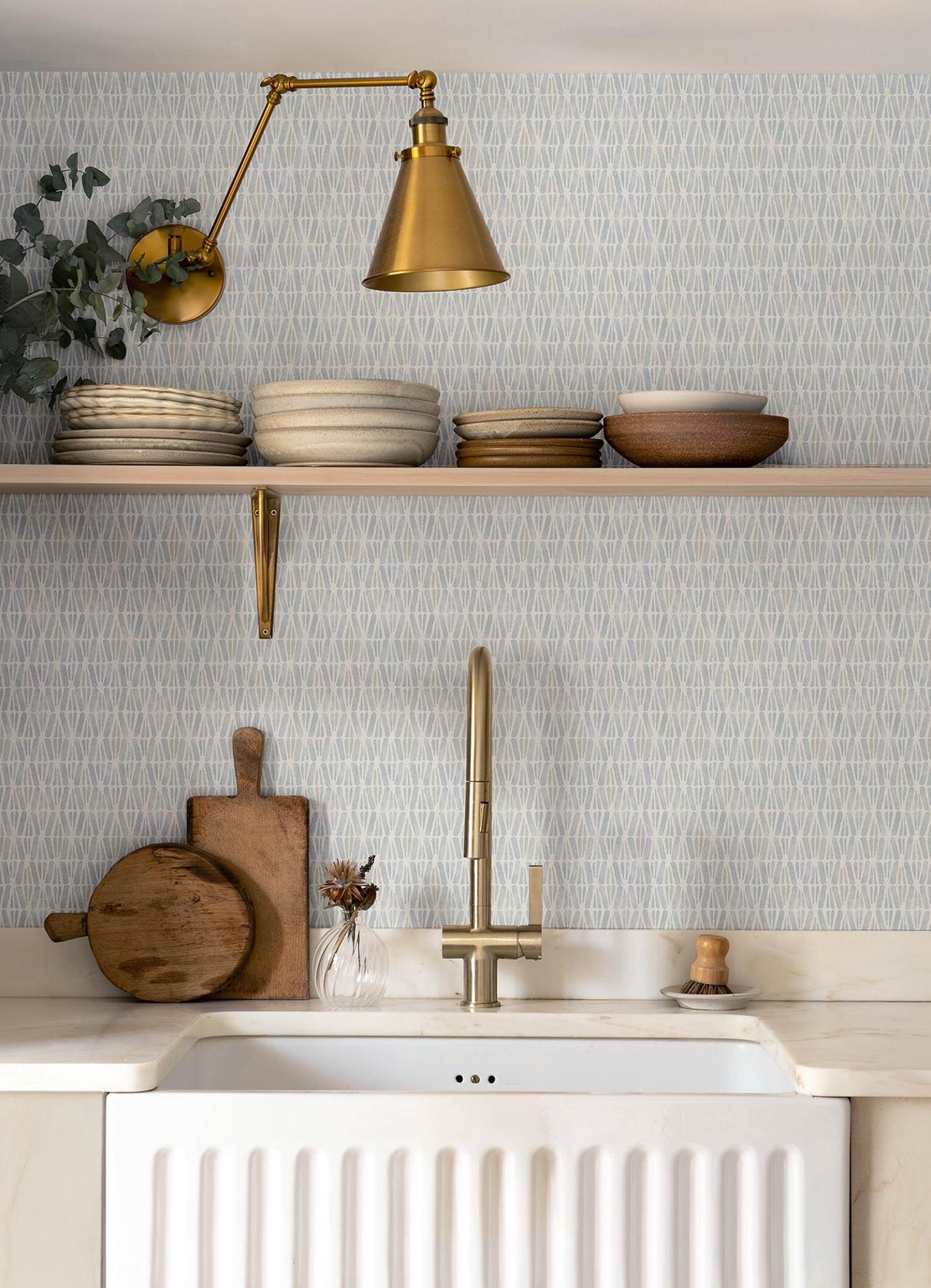 York Nabi Light Blue Geometric Wallpaper