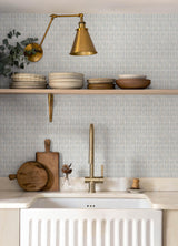 York Nabi Light Blue Geometric Wallpaper