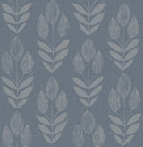 York Garland Denim Block Tulip Wallpaper