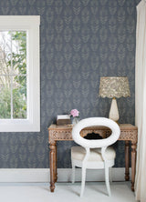 York Garland Denim Block Tulip Wallpaper
