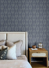 York Garland Denim Block Tulip Wallpaper