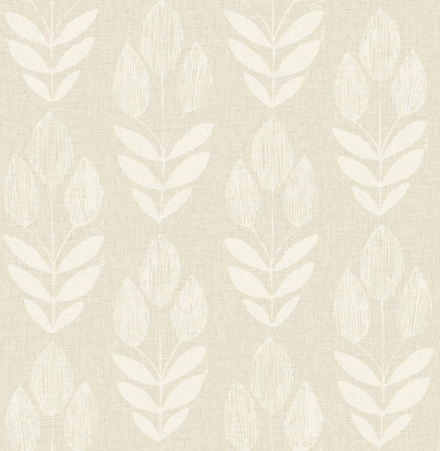 York Garland Khaki Block Tulip Wallpaper