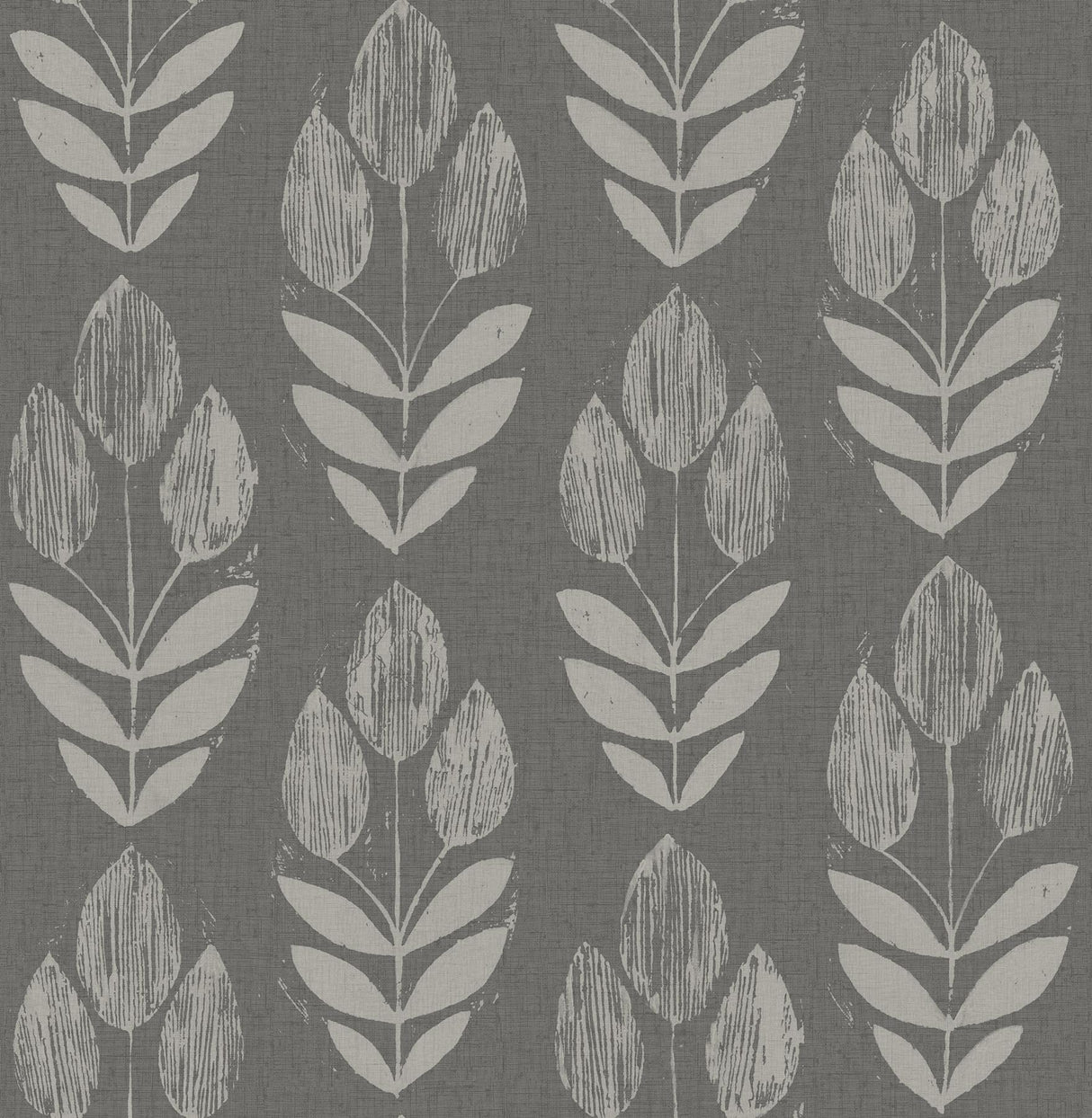 York Garland Charcoal Block Tulip Wallpaper