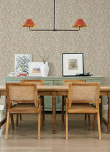 York Kiwassa Sage Antler Damask Wallpaper