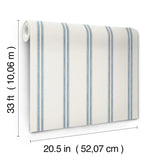 York Johnny Blue Stripes Wallpaper