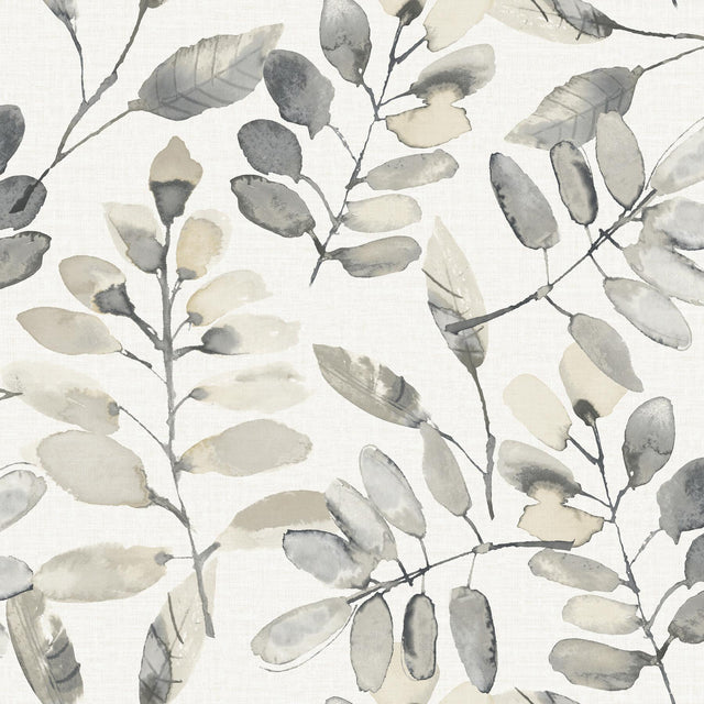 York Pinnate Charcoal Leaves Wallpaper