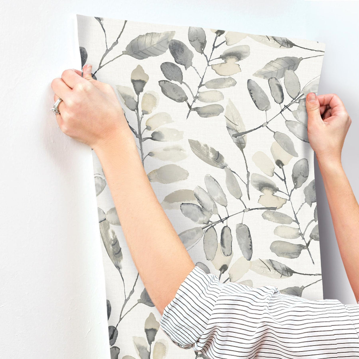 York Pinnate Charcoal Leaves Wallpaper