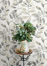 York Pinnate Charcoal Leaves Wallpaper
