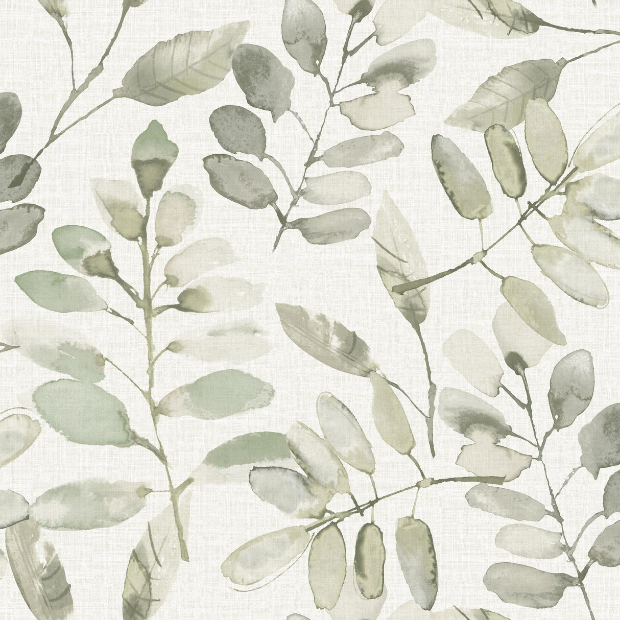 York Pinnate Green Leaves Wallpaper