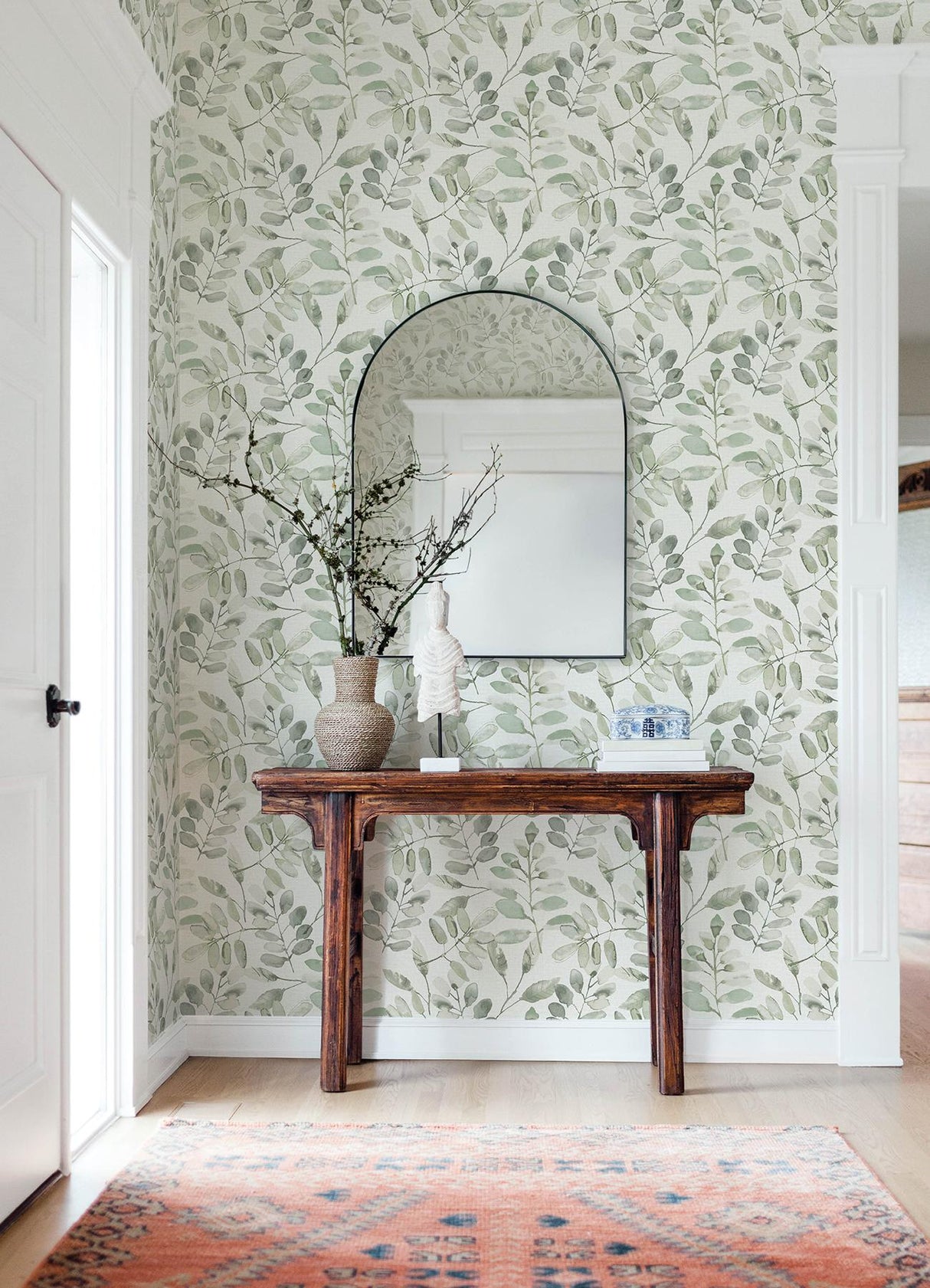 York Pinnate Green Leaves Wallpaper
