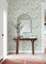York Pinnate Green Leaves Wallpaper