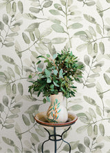 York Pinnate Green Leaves Wallpaper