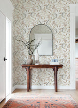 York Pinnate Salmon Leaves Wallpaper