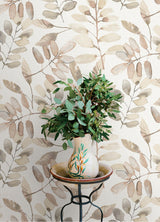 York Pinnate Salmon Leaves Wallpaper