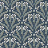 York Tap Root Dark Blue Floral Damask Wallpaper