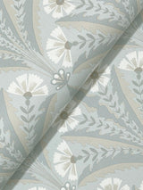 York Tap Root Light Blue Floral Damask Wallpaper
