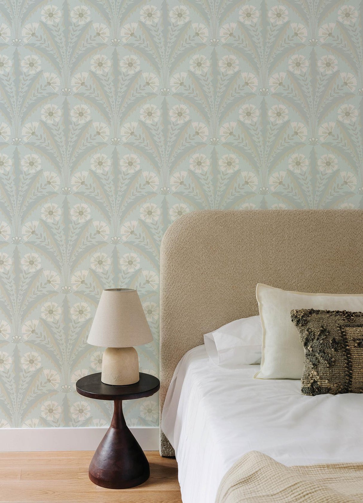 York Tap Root Light Blue Floral Damask Wallpaper