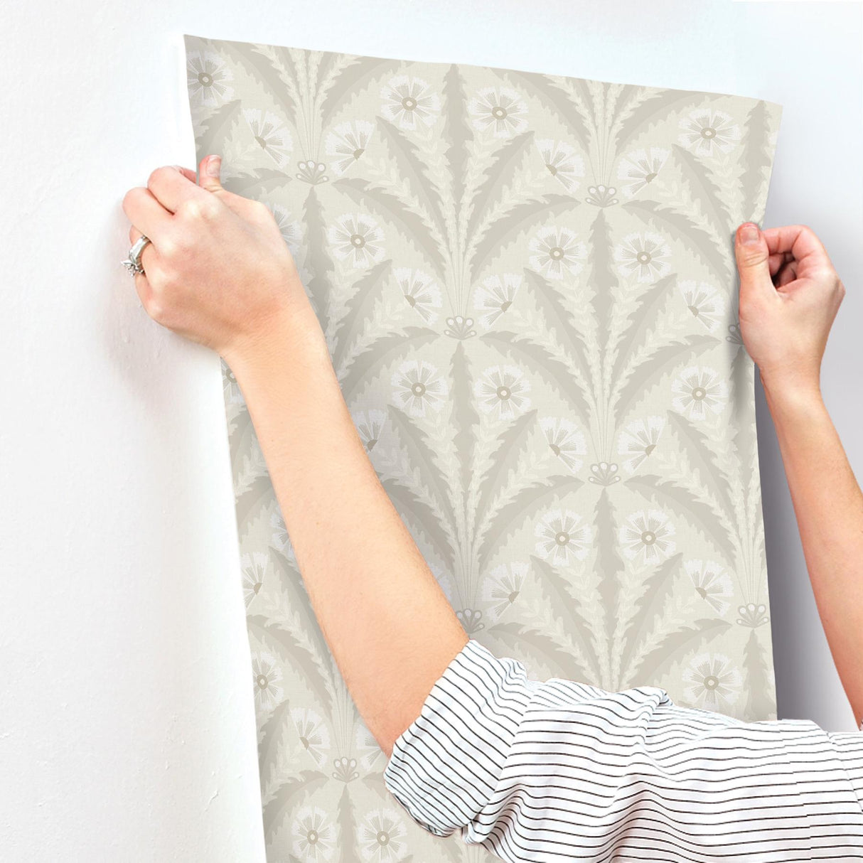 York Tap Root Beige Floral Damask Wallpaper