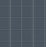 York Auberge Dark Blue Plaid Wallpaper