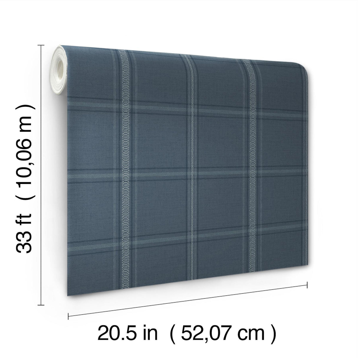 York Auberge Dark Blue Plaid Wallpaper